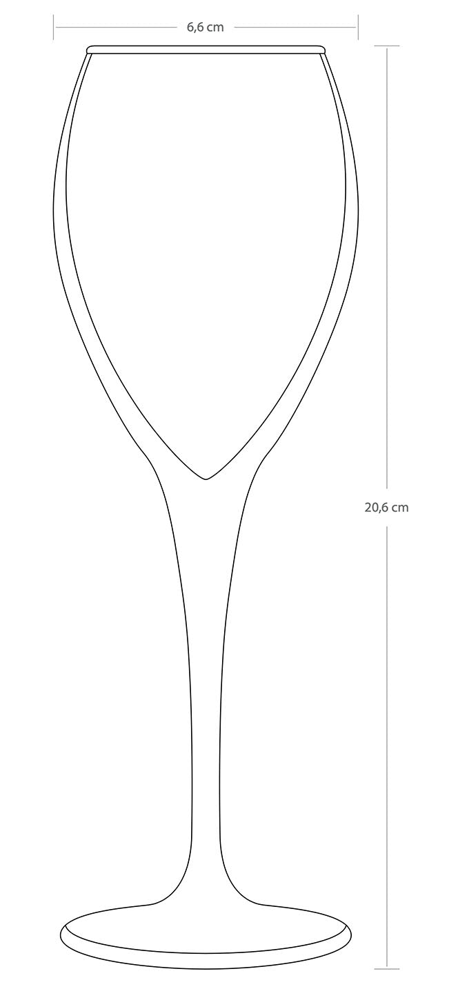 Paşabahçe Monte Carlo small stemmed glass dimension diagram