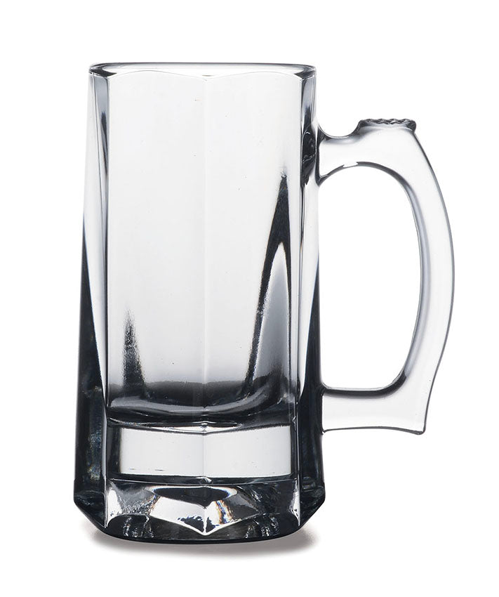 Paşabahçe Pub clear beer mug with broad handle