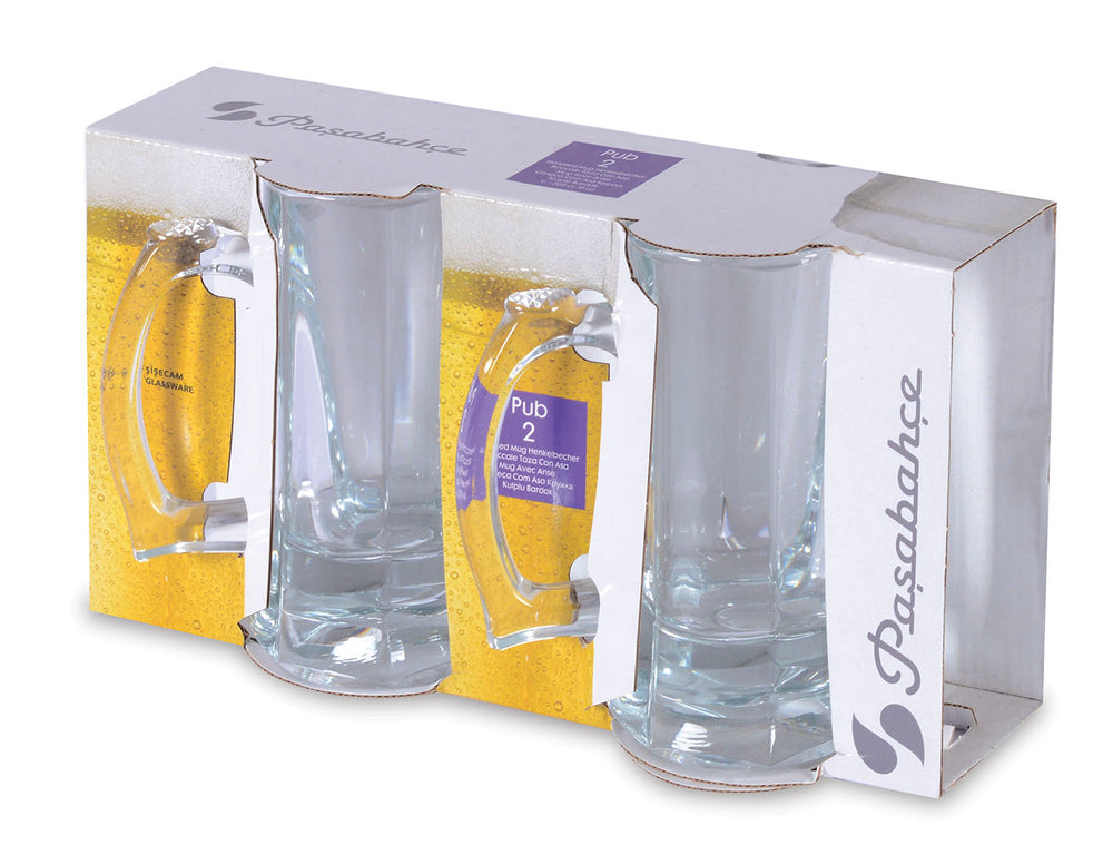 Paşabahçe Pub retail pack with two handled mugs