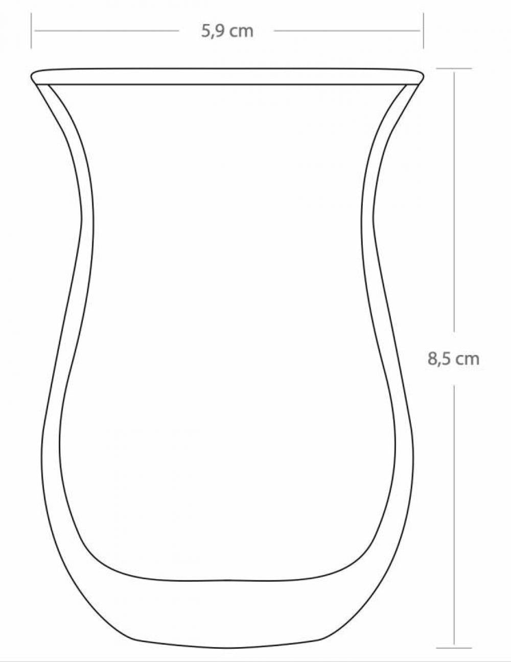 Paşabahçe Galata tea glass dimension diagram