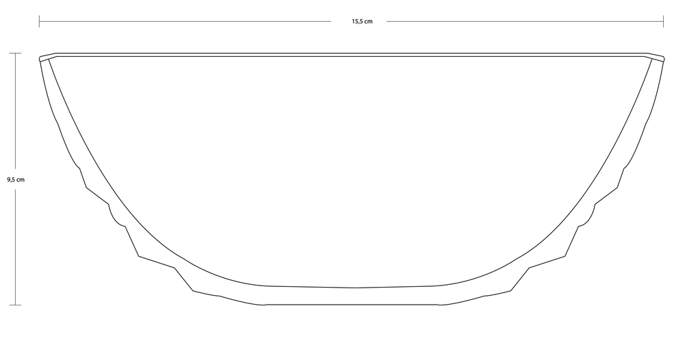 Paşabahçe Lavinia serving bowl dimension diagram