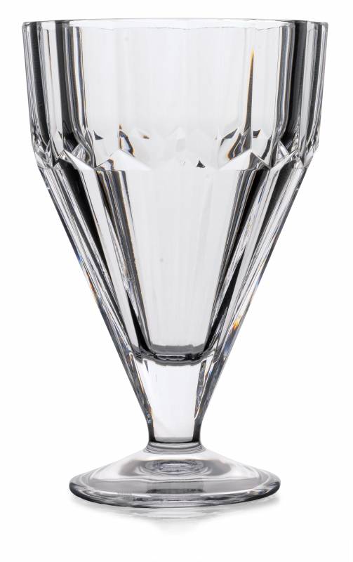 Paşabahçe Pleats clear dessert bowl with vertical panels