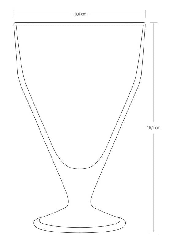 Paşabahçe Pleats dessert bowl dimension diagram