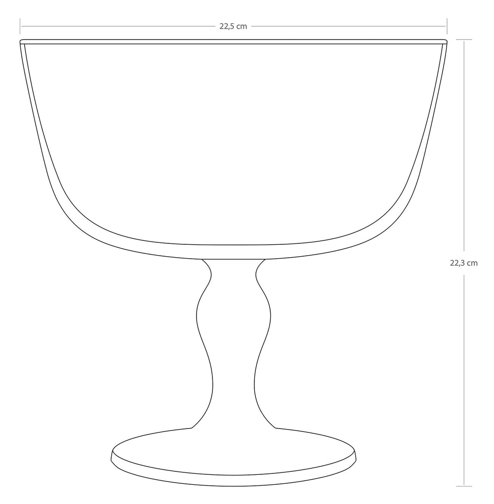 Paşabahçe Petite Patisserie bowl dimension diagram