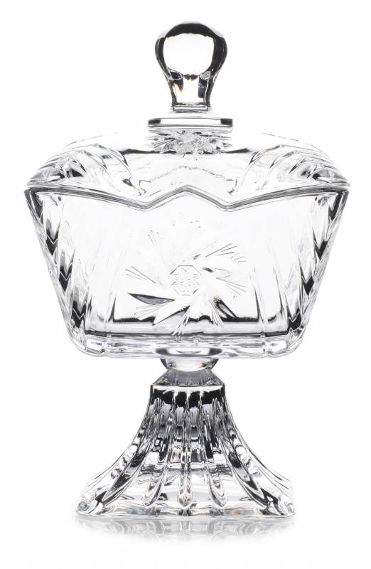 Paşabahçe Stella patterned candy bowl with lid