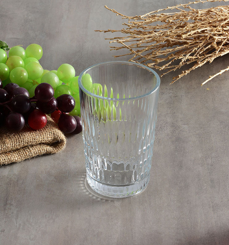 Paşabahçe Rain tall clear patterned tumbler