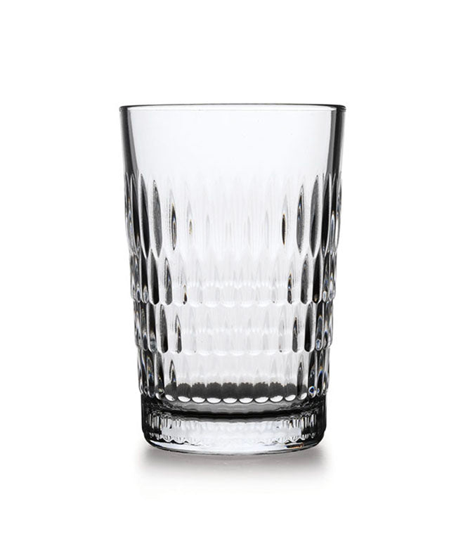 Paşabahçe Rain clear tumbler with repeating vertical detail