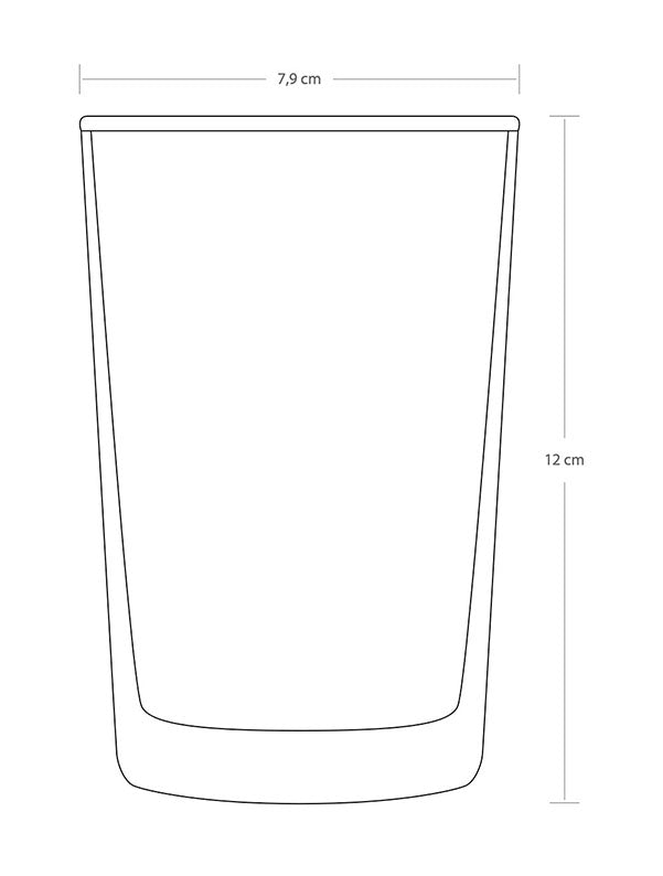 Paşabahçe Rain tumbler dimension diagram
