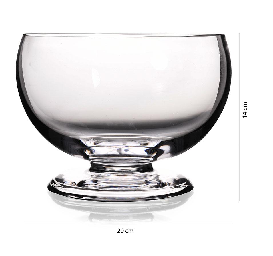 Paşabahçe Betty footed serving bowl dimension diagram