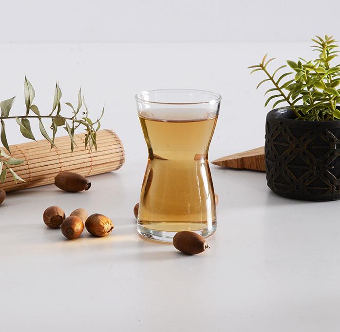 Paşabahçe Irmak waisted glass filled with tea