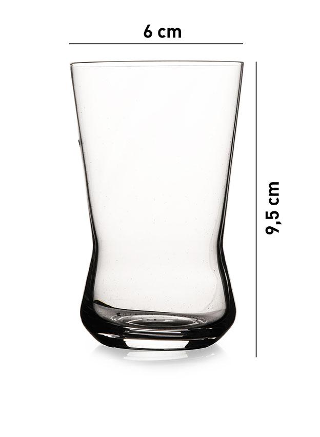 Paşabahçe Sake tea glass dimension diagram