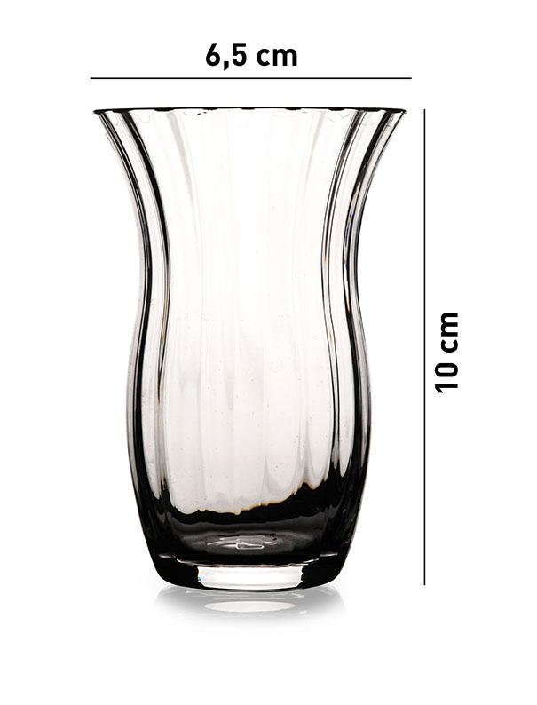 Paşabahçe Rose tea glass dimension diagram