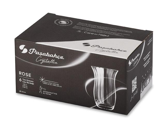 Paşabahçe Crystallin Rose six-glass retail box