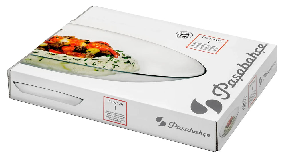 Paşabahçe Invitation oval serving plate retail box