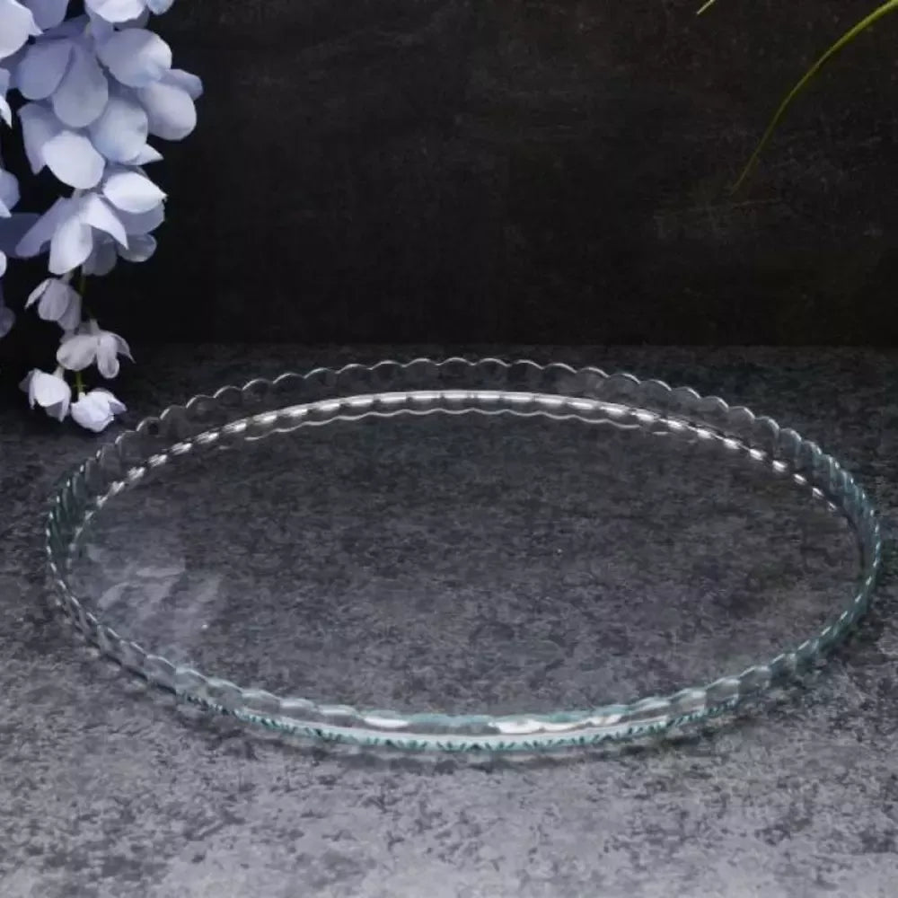 Paşabahçe Patisserie Round Glass Serving Platter 32 cm