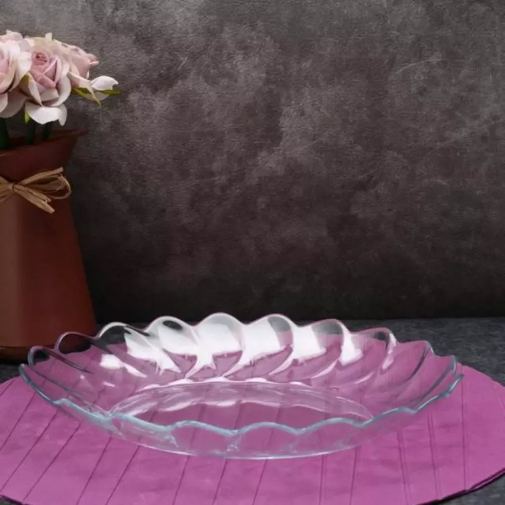 Paşabahçe Hasır Oval Glass Serving Platter 28 cm