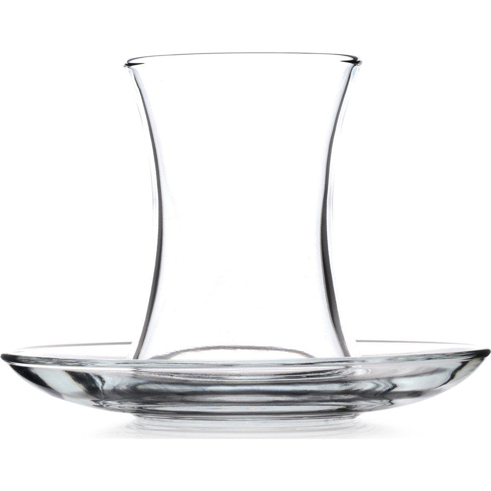 Paşabahçe Miss clear tea glass with saucer