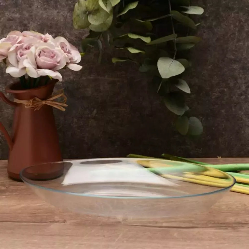 Paşabahçe Invitation Oval Glass Serving Platter 33 cm