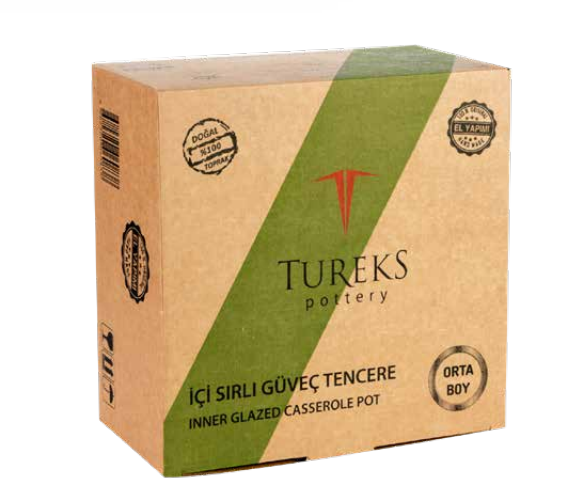 Tureks inner-glazed casserole pot retail box