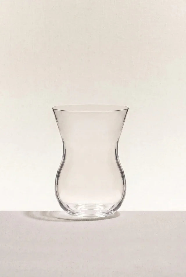Paşabahçe Beykoz clear waisted tea glass