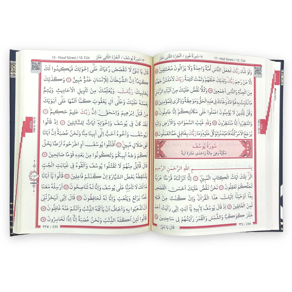 Quran page detail from an Ensar Islamic gift set