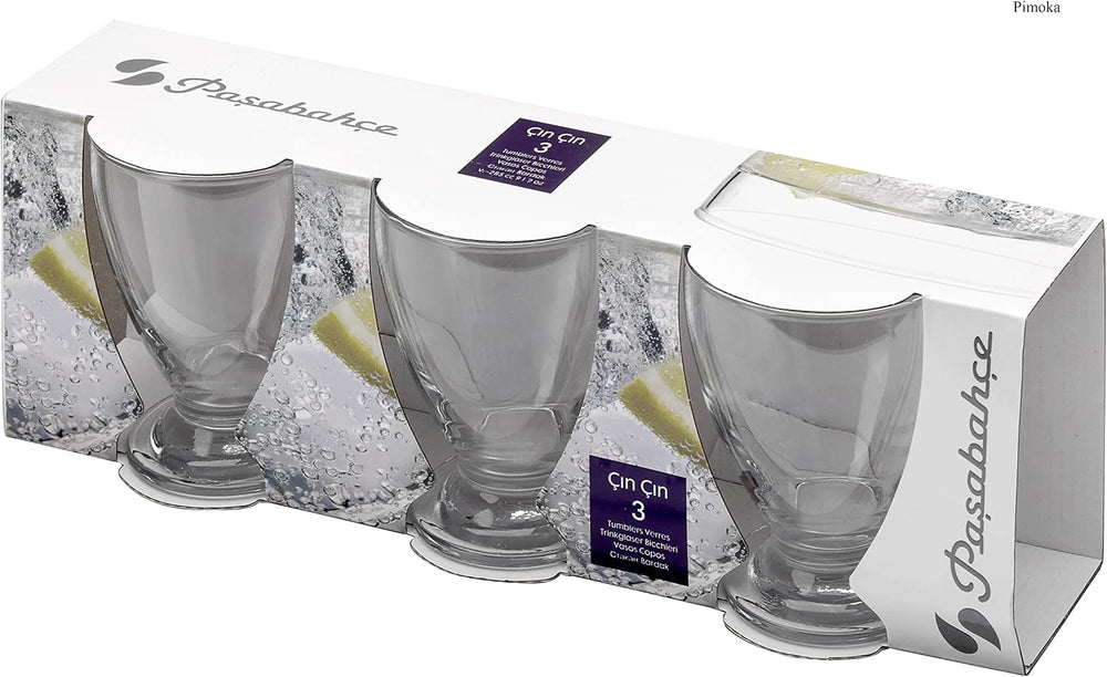 Paşabahçe Çın Çın Footed Glasses 285 mL - Set of 3