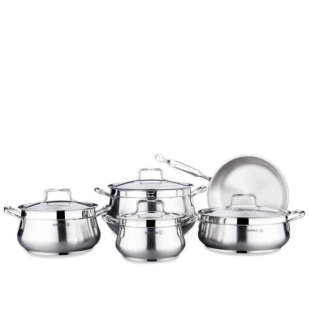 Korkmaz Estima Stainless Steel Cookware Set - 9 Pieces
