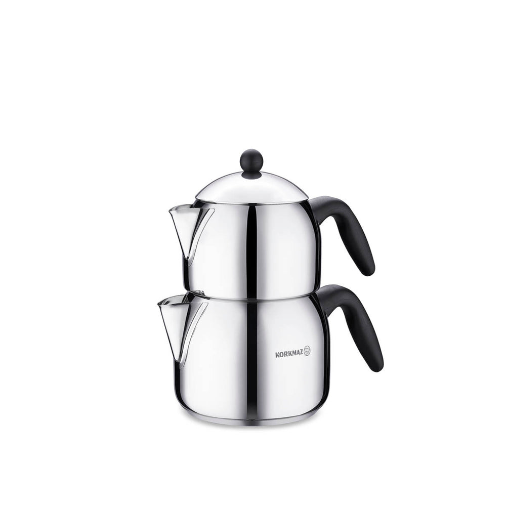 Korkmaz Orbit Midi Turkish Teapot Set - 0.7 L + 1.5 L