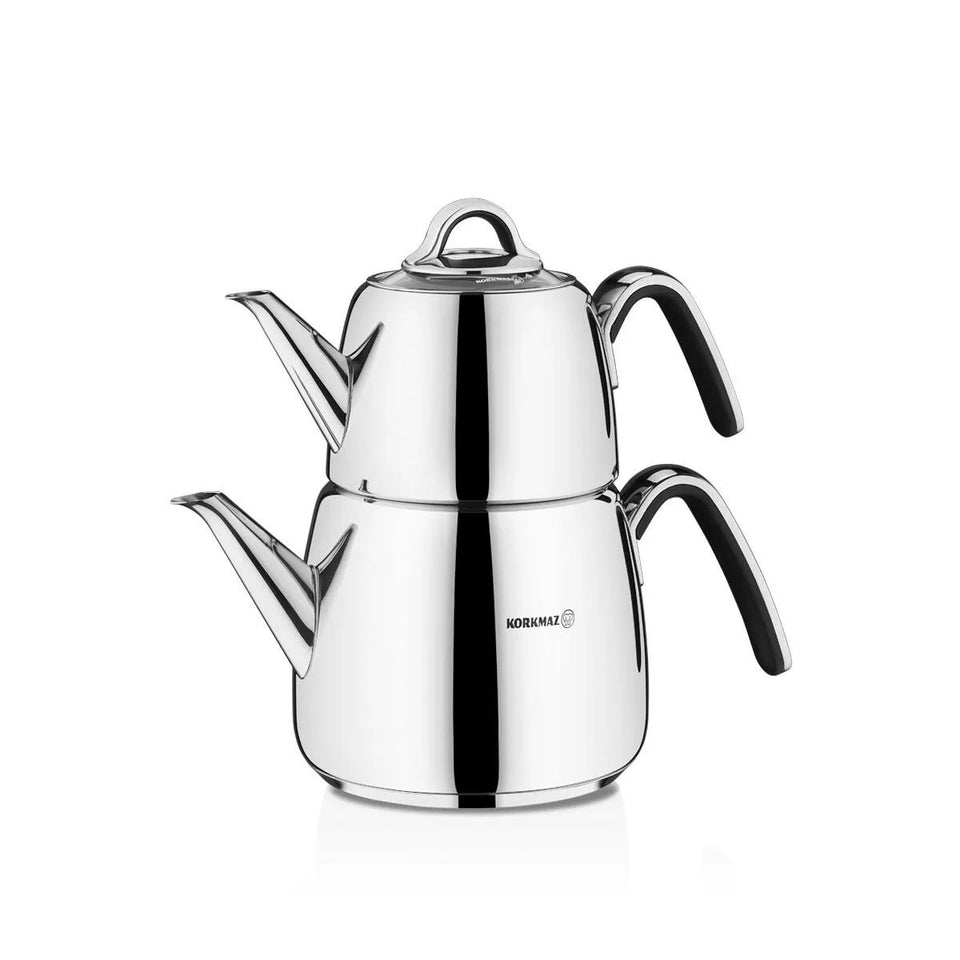 Korkmaz Vertex Turkish Teapot Set - 1 L + 2 L