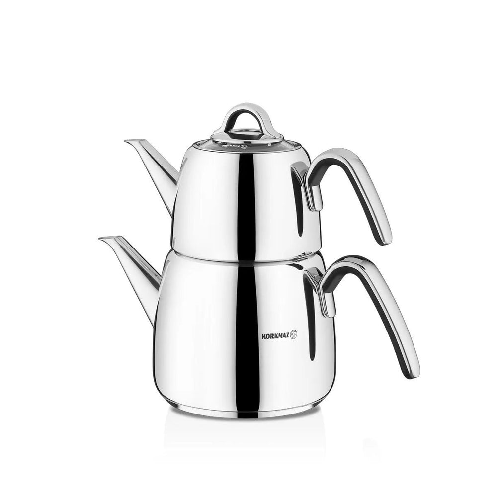Korkmaz Vertex Turkish Teapot Set - 1 L + 2 L