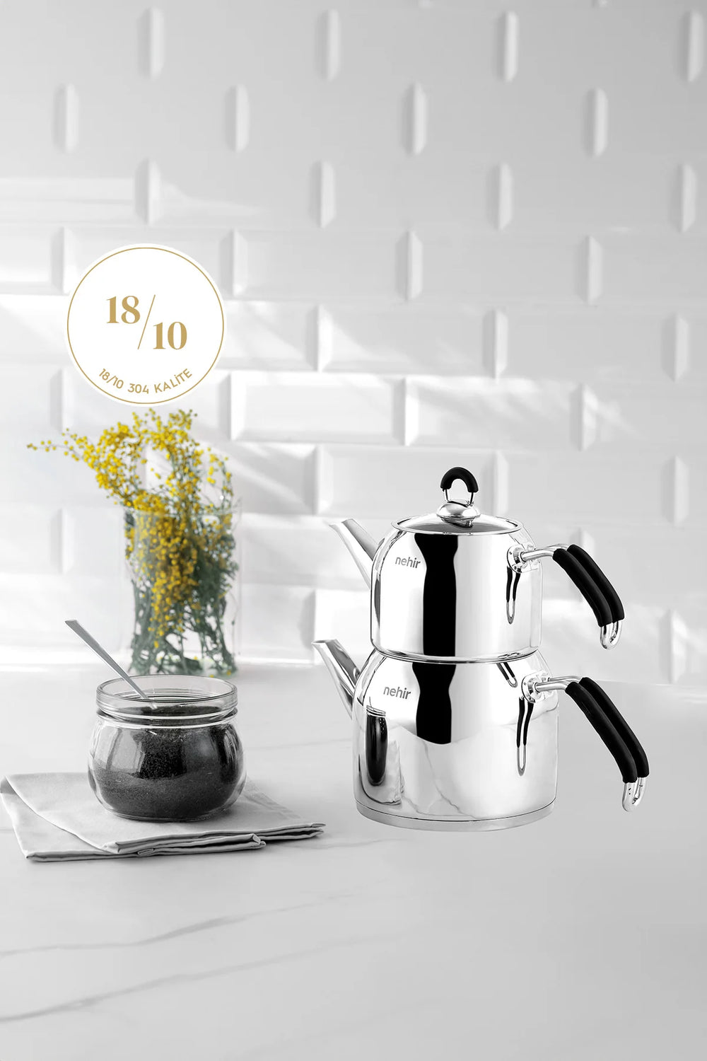 Nehir Modern Family Turkish Teapot Set