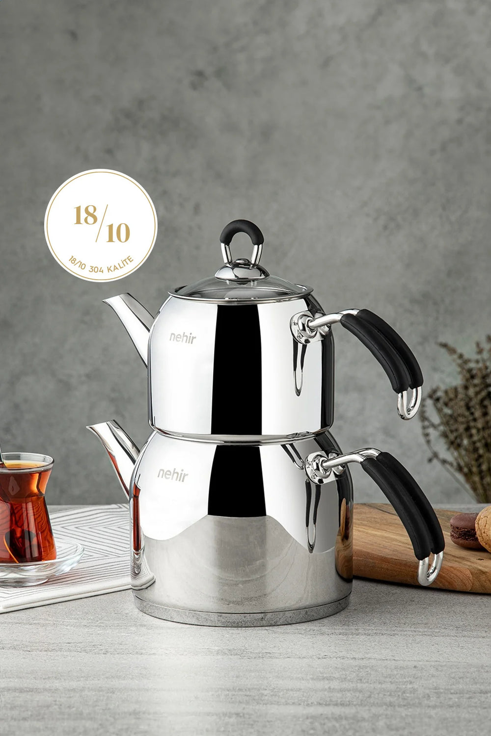 Nehir Modern Mini Turkish Teapot Set