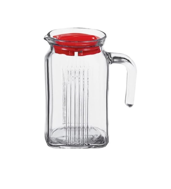 Paşabahçe Frigo mini clear jug with handle and red lid