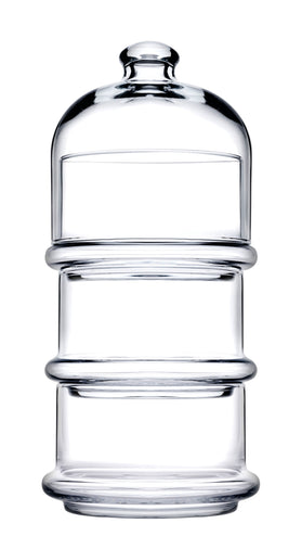 Paşabahçe Villa Patisserie 3-Tier Glass Serving Bowls with Lid
