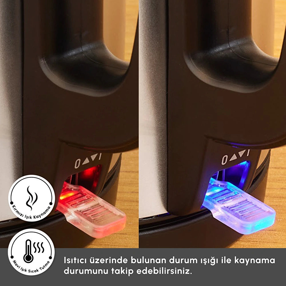 Close-up of TeaBig XL red and blue indicator lights