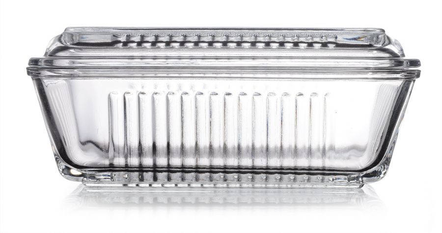 Paşabahçe Frigo clear ribbed container with lid