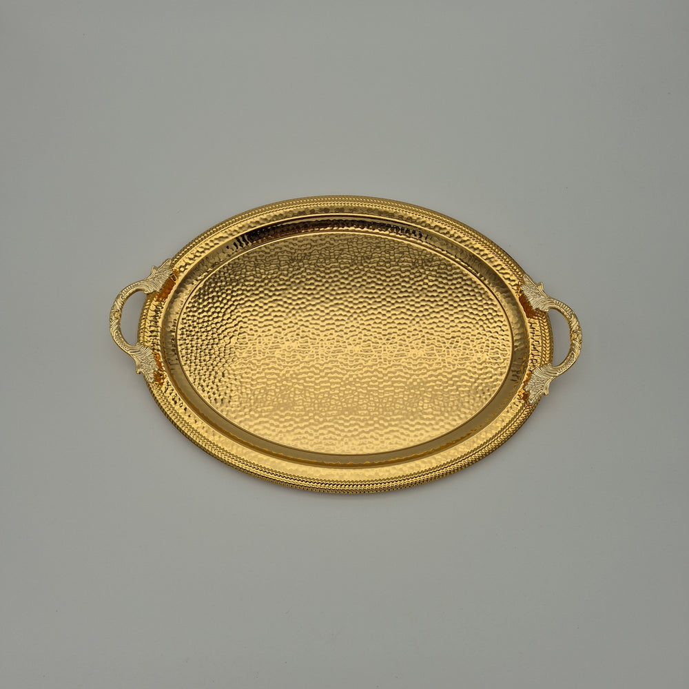 Top view of the patterned Sena oval serving tray