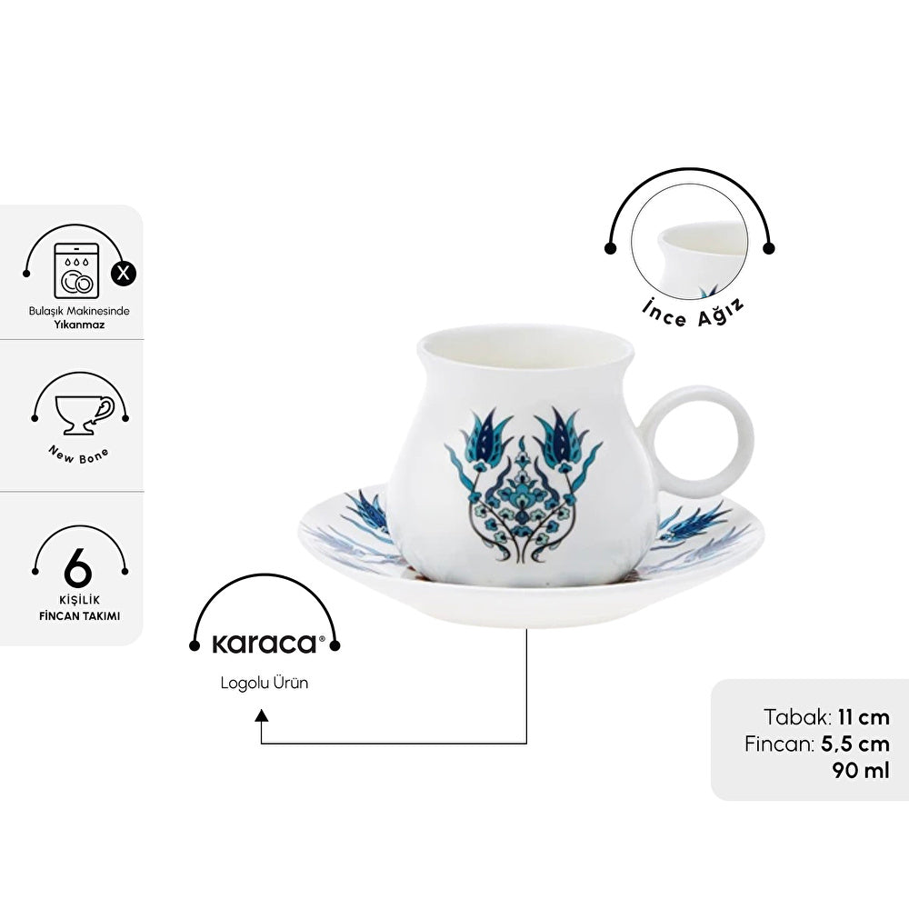 Karaca Bursa coffee cup and saucer specification image
