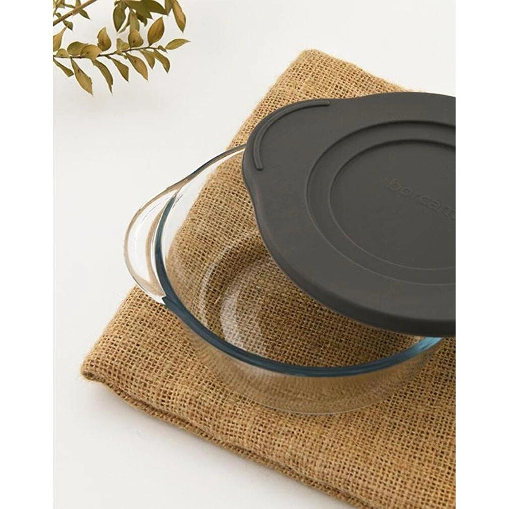 Paşabahçe Borcam round casserole with lid lifted