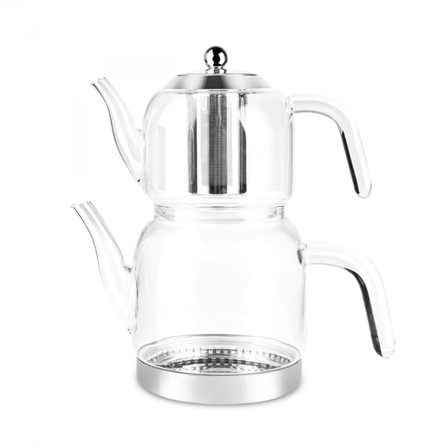 Karaca Panora stacked glass teapot set with infuser