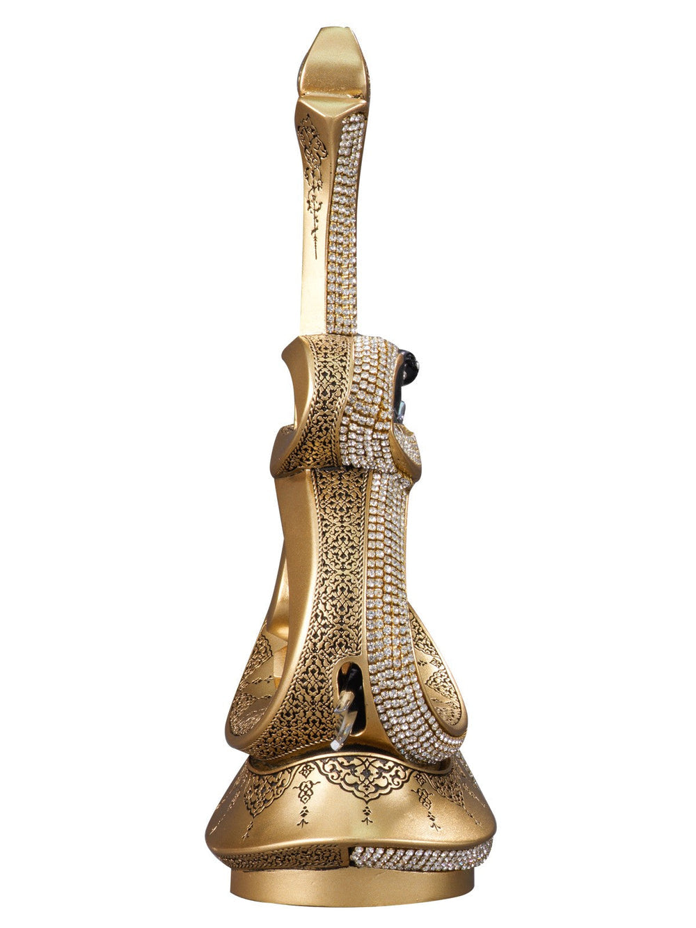 Angled rear view of gold-coloured Ism-i Ali ornament