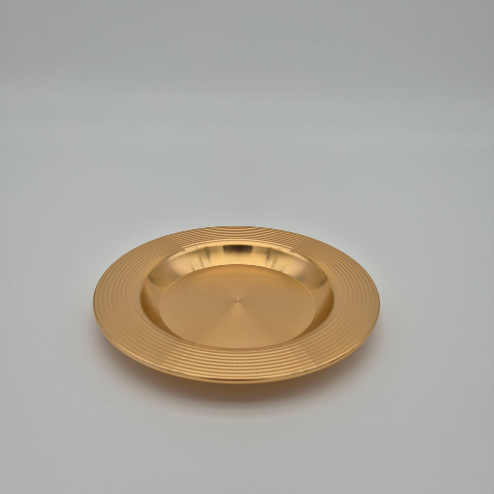 Top view of Eylul gold-coloured saucer