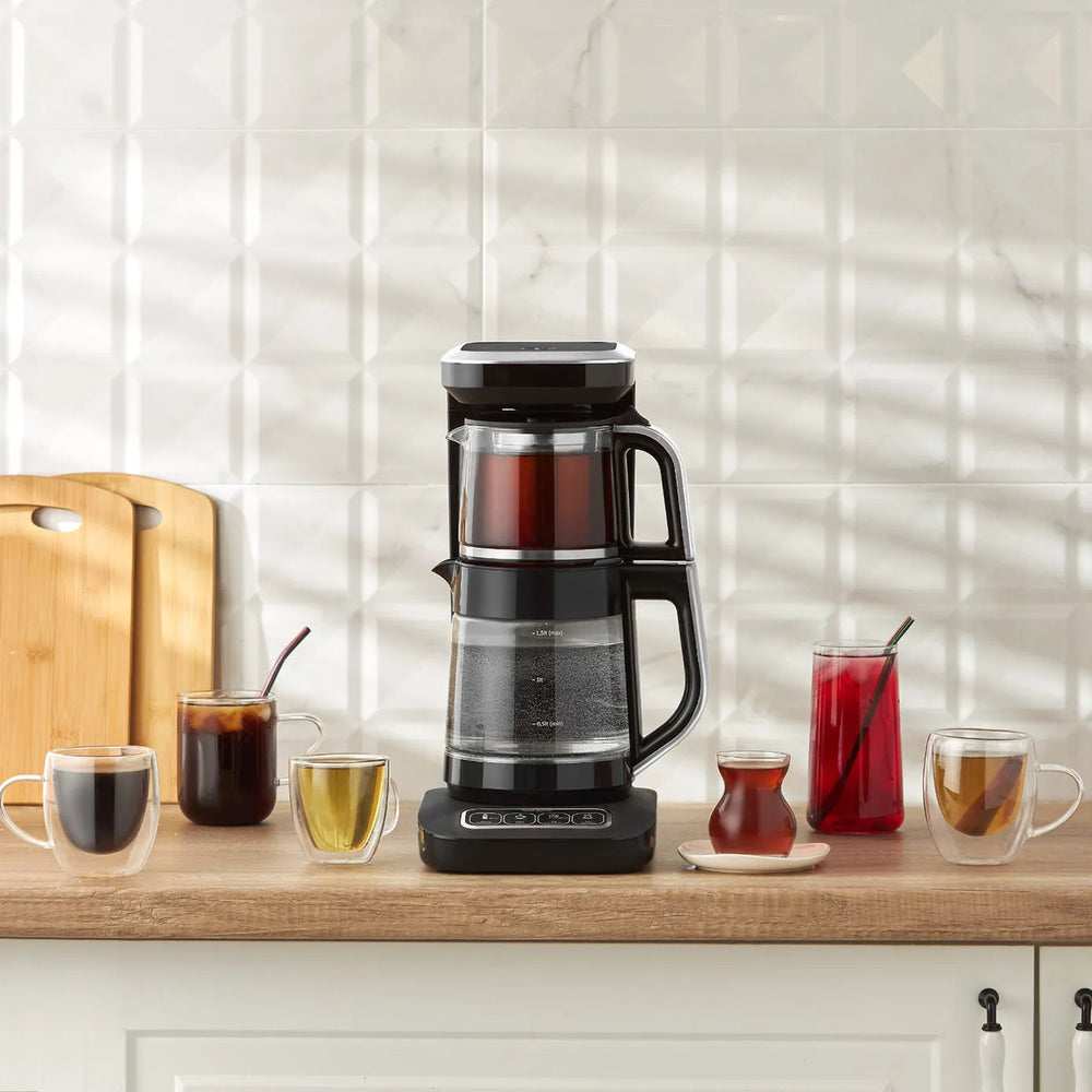 Karaca Robotea Pro Connect tea maker in a kitchen setting