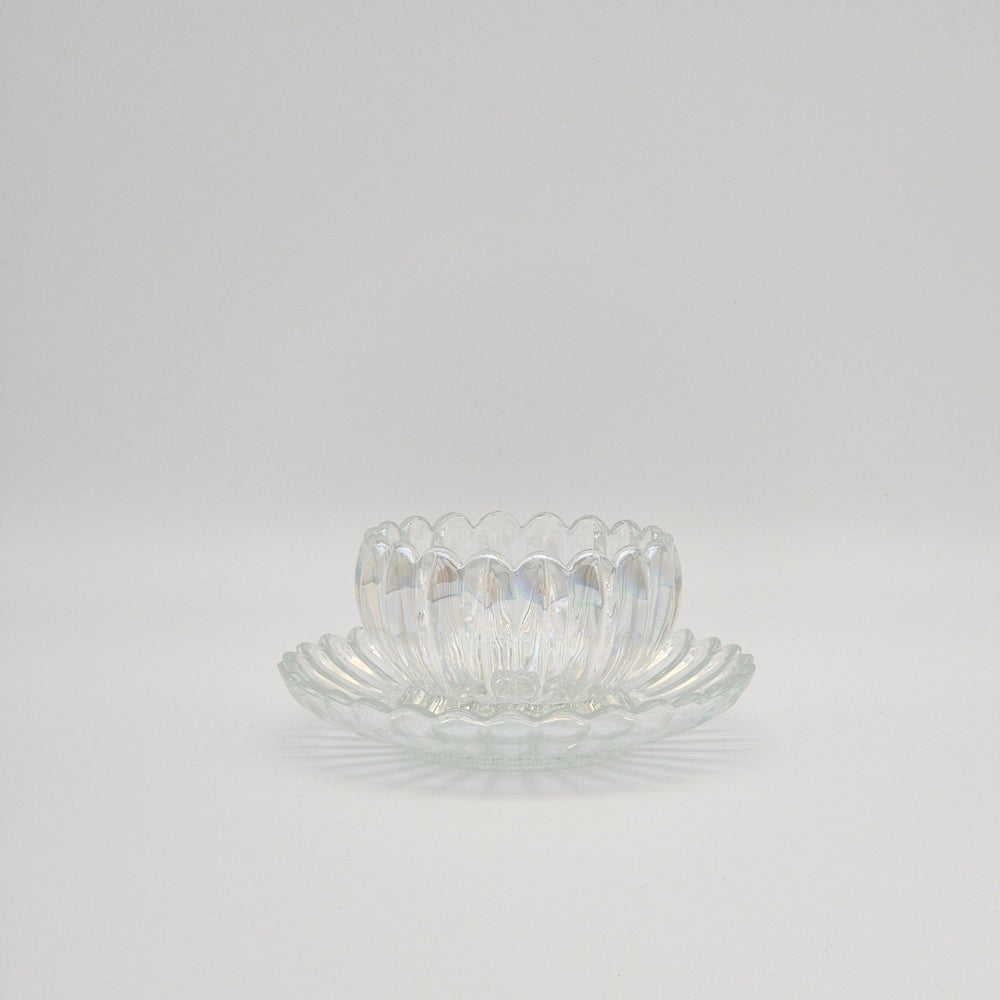 Lotus Bowl & Plate Set - 12 Pieces - Clear
