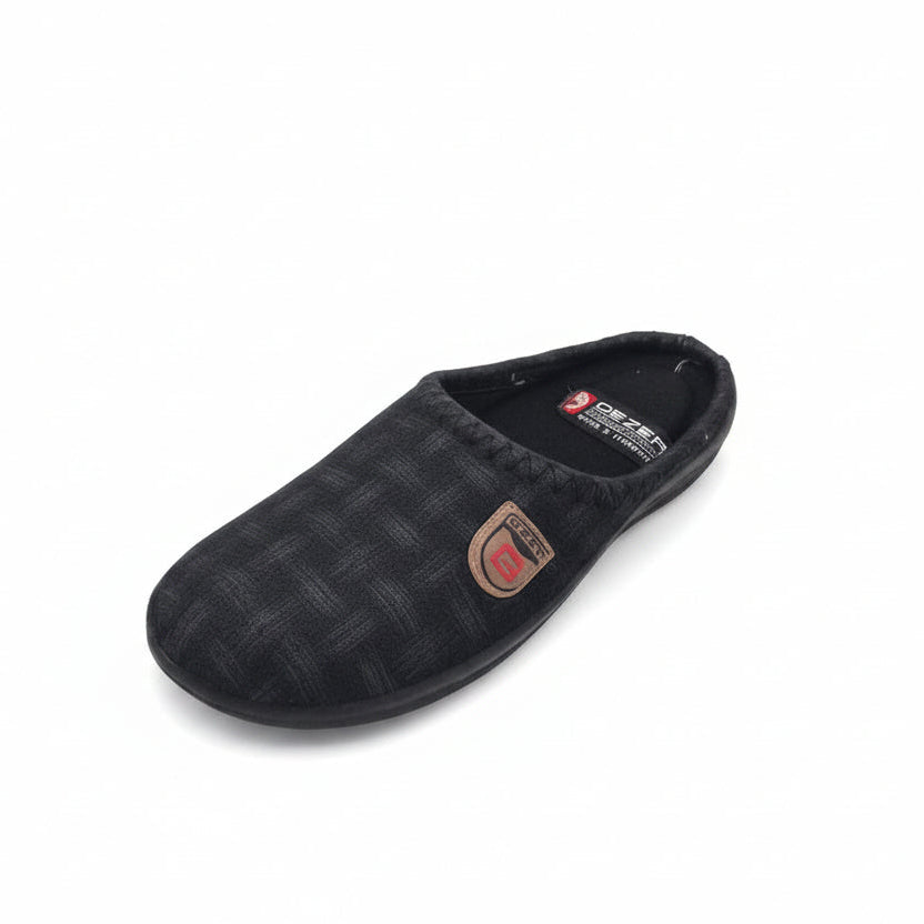 Gezer Check Slippers - Charcoal