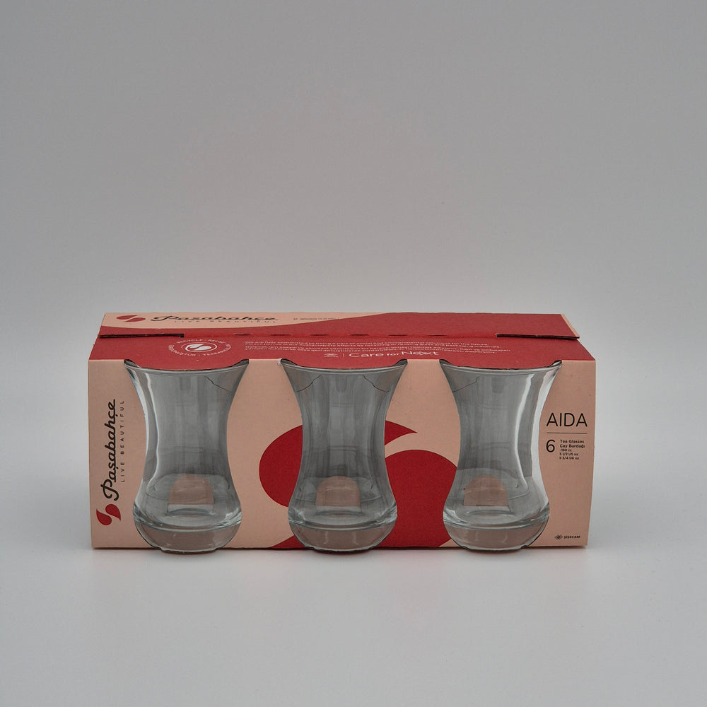 Paşabahçe Aida Turkish Tea Glasses - Set of 6