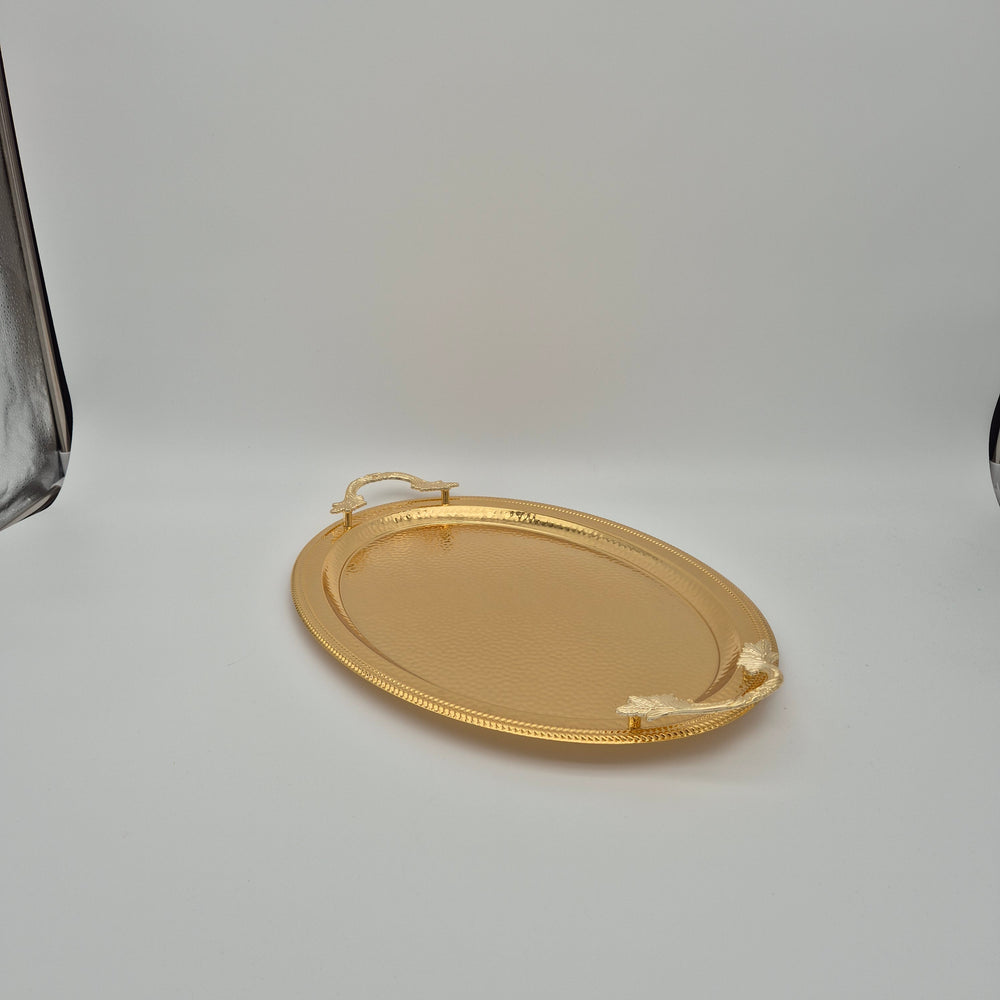 Angled view of the Sena oval serving tray