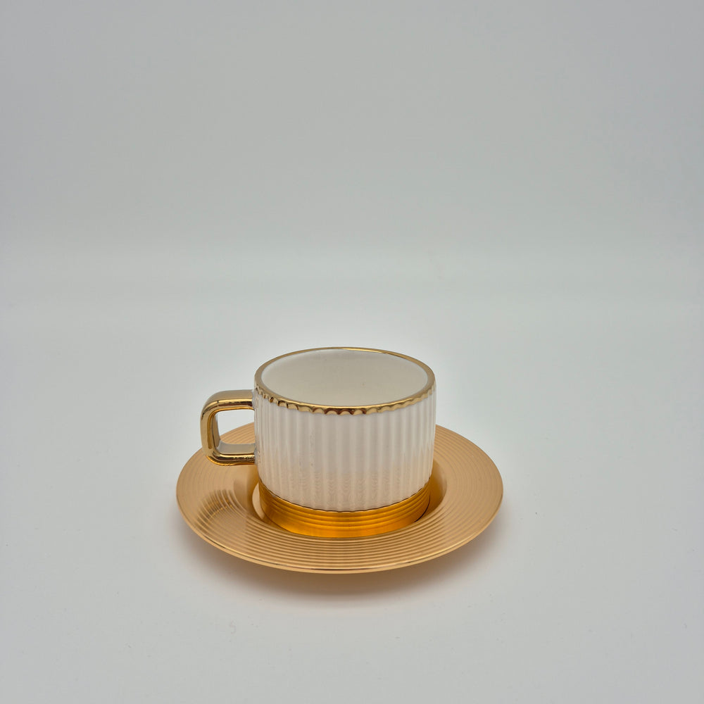 Eylul Coffee Set for 6 - 90ml White Black Mix