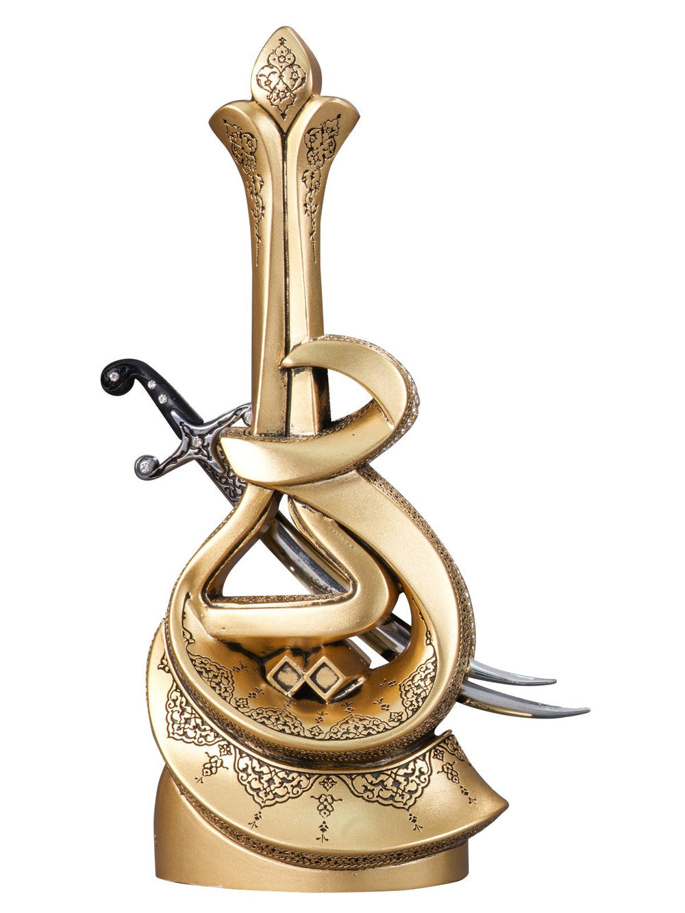 Rear view of gold-coloured Ism-i Ali ornament