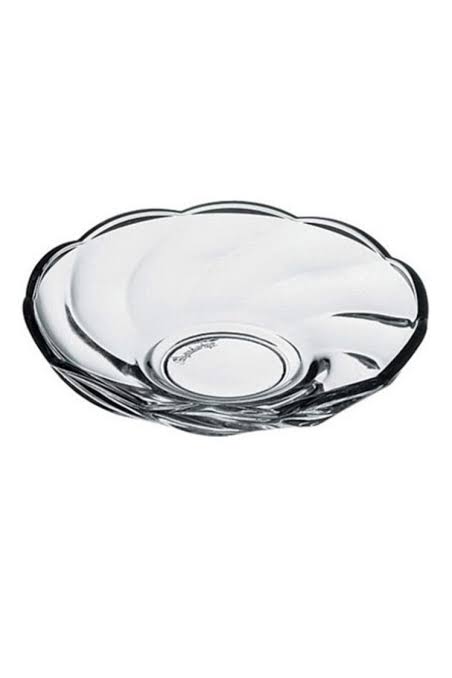 Paşabahçe Burgulu clear scalloped tea saucer